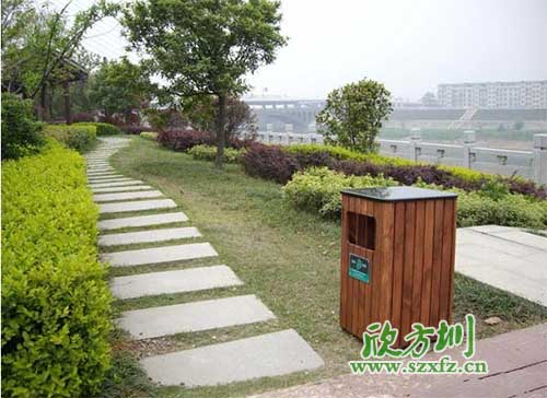 上海普陀最好的戶外鋼木垃圾桶，貨比三家只選欣方圳