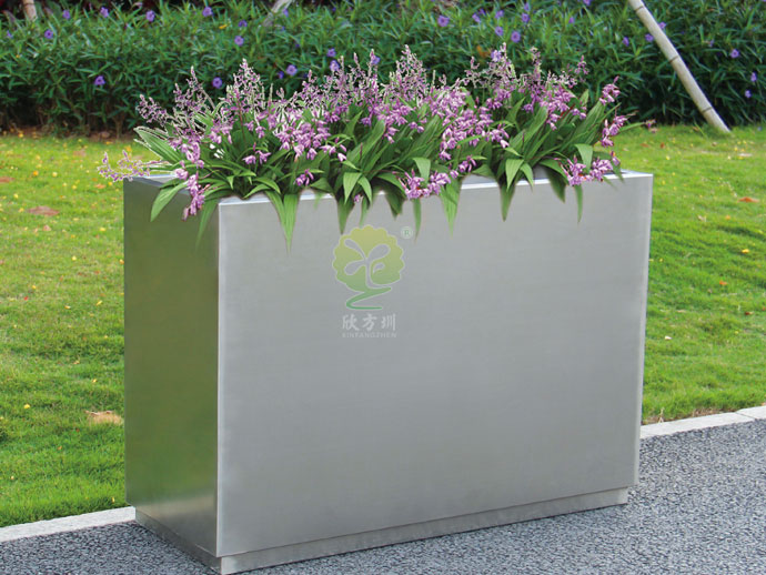不銹鋼長(zhǎng)方形花箱戶(hù)外廣場(chǎng)景觀(guān)綠化花盆